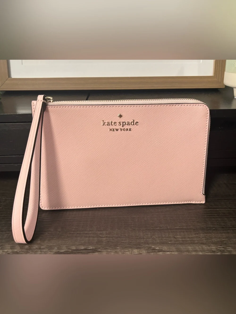 Kate Spade Staci Medium L-Zip Wristlet in Saffiano Leather